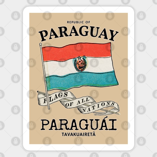 Vintage Flag of Paraguay Magnet by KewaleeTee